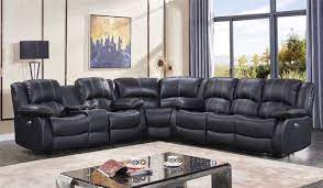 black power reclining sectional sofa in