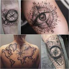 Guidance through difficult times, since a magnetic compass works even during a storm at sea or an emergency on land finding your way, which is helpful if you're still searching for a goal or purpose Compass Tattoo Designs Popular Ideas For Compass Tattoos With Meaning Compass Tattoo Design Compass Rose Tattoo Compass Tattoo