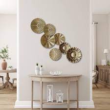 Round Gold Metal Wall Art Metal Wall