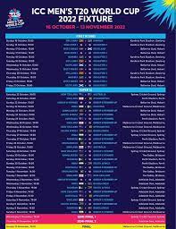 World Cup 2022 Schedule Of Cricket gambar png