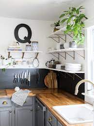 It also allows for me to add some decor elements to the shelves which adds some pretty to the room but. How To Replace Upper Cabinets With Open Shelving Diy