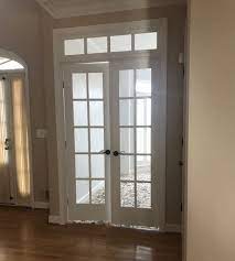 french door transom installation with