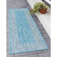 unique loom outdoor fl border aqua