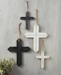 7 Rustic Hanging Cross White The