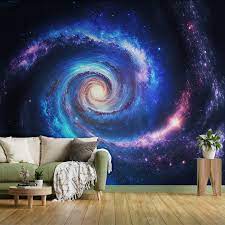 Blue Galaxy Stars Wallpaper Wall Mural