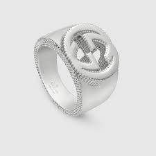 Interlocking G Ring In Silver In Sterling Silver Gucci Silver Rings