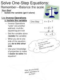 Ppt Solve One Step Equations