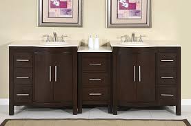 The national electrical code doesn't have any specific requirement regarding the height of a receptacle above a vanity. Higgins Double 89 Inch Transitional Bathroom Vanity Dark Walnut