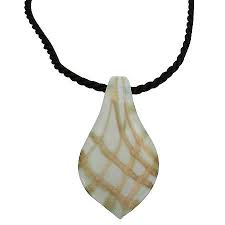 Murano Glass Necklace Leaf Pendant