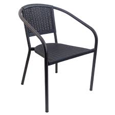 Outdoor Wicker Weave Arm Chair Black