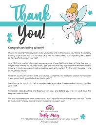 2 free printable tooth fairy letters