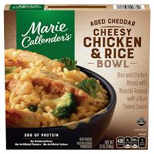 Marie callenders is a wide brand you'll see in any frozen section at a store. Marie Callender S Aged Cheddar Cheesy Chicken Rice Bowl Frozen Meals 12 Oz Chicken Turkey Meals Meijer Grocery Pharmacy Home More