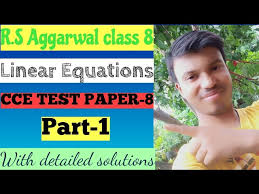 r s aggarwal class 8 linear equations