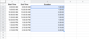how to subtract time in google sheets
