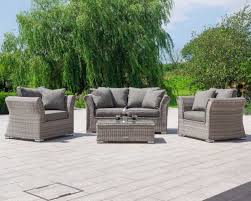 grey 2 seater rattan garden sofa set
