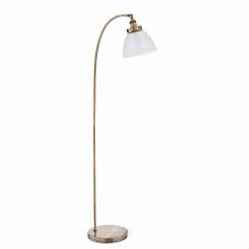 Antique Brass With Clear Glass Floor Lamp