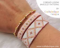 set of two bead loom bracelet patterns