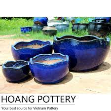 Aqua Blue Glazed Ceramic Pots Hptv051