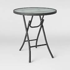 Folding Round Patio Accent Table