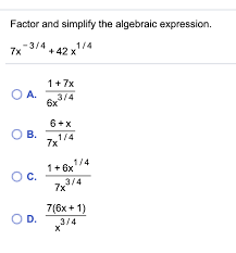 Algebraic Expression 7x Chegg