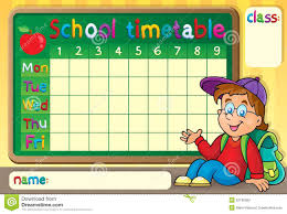 School Timetable With Happy Boy Stock Vector Illustration
