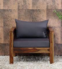 teak wood single seater sofa