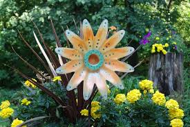 Outdoor Art Glass Garden Flowers