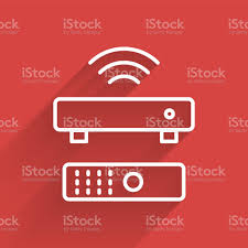 White Line Wireless Multimedia And Tv Box Receiver And Player With Remote  Controller Icon Isolated With Long Shadow Vector Stock Illustration -  Download Image Now - iStock