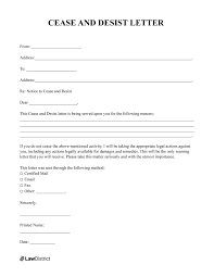 free cease and desist letter template