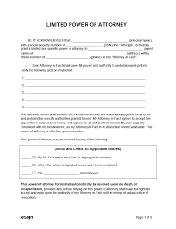 free limited power of attorney forms