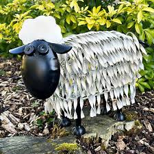 Metal Garden Sheep Statue 38cm Outdoor