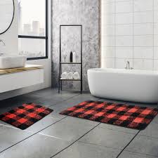 microfiber plaid bathroom rugs soft