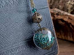 Green Emerald Necklace Glass Ball