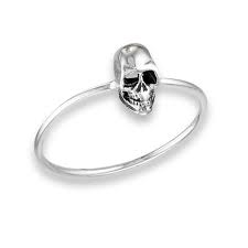 skull biker scary whole ring 925