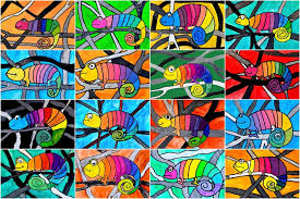Rainbow Chameleon Arte A Scuola