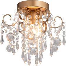 small crystal chandelier flush mount