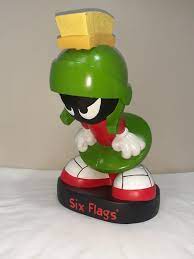 Large Vintage 1997 Six Flags Looney Tunes Marvin the Martian Coin Bank  16