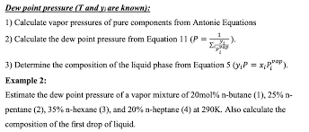 Answered Dew Point Pressure T And V