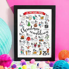 Personalised Christmas Advent Calendar Print By Eskimo Kiss Designs