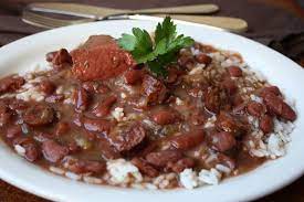 red beans and rice raised on a roux