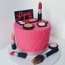 adorable fondant makeup cake
