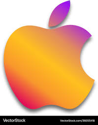 apple logo colorful on white background