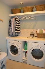 The most unique feature is the rich blue paint is carried from the walls up onto the ceiling for a. Need The Hanging Rack In My Laundry Room Laundry Room Makeover Laundry Room Design Laundry Mud Room