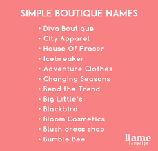 boutique names for your clothing line