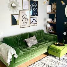 scott green velvet 3 seater sofa