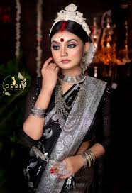 photo from black saree bridal makeup