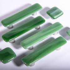 Green Glass Cabinet Pull