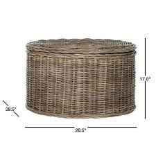Round Wicker Coffee Table With Storage