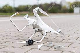 after drone accident stock photo