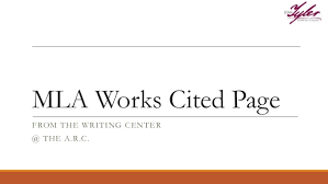 Mla Works Cited Page